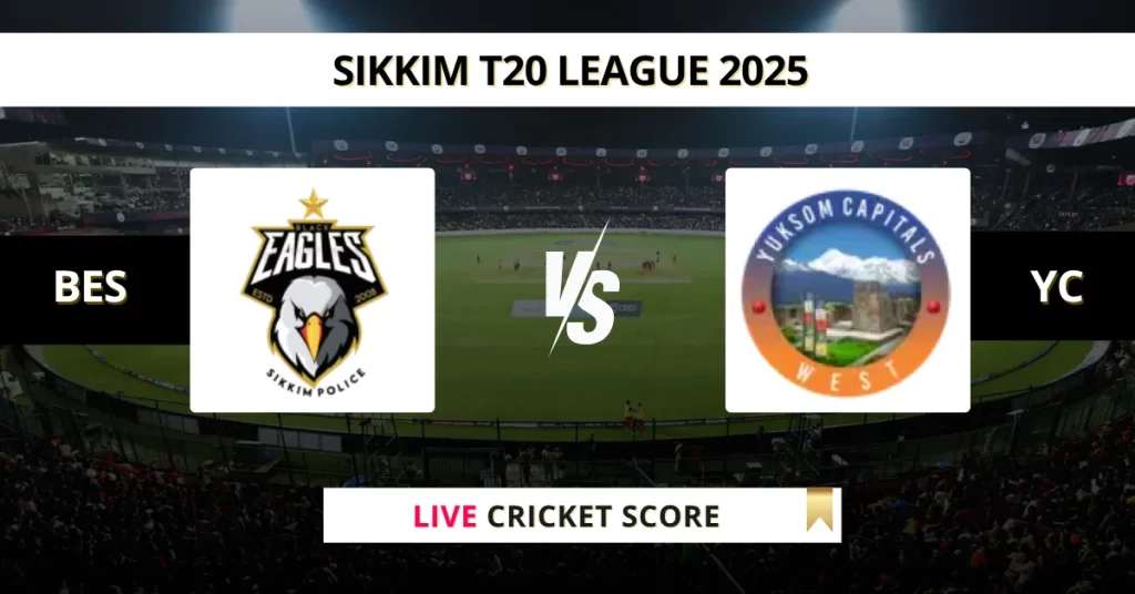 BES vs YC Live Score: Scorecard, Ball by Ball Commentary – Match 20, Sikkim T20 League 2025