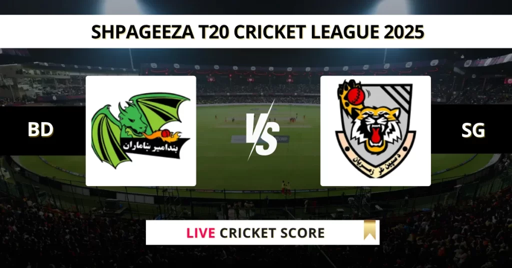 BD vs SG Live Score: Scorecard, Ball by Ball Commentary – Match 12, Afghanistan T20 Shpageeza Cricket League 2025