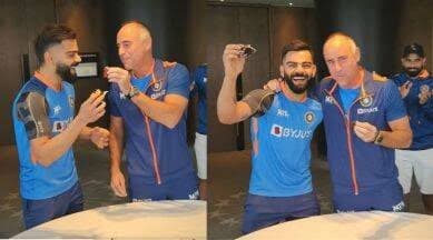 Virat Kohli celebrated his 34th birthday with team members