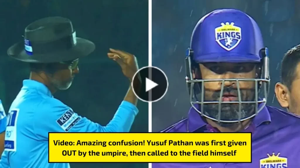 Video: Amazing confusion! Yusuf Pathan was first given OUT by the umpire, then called to the field himself