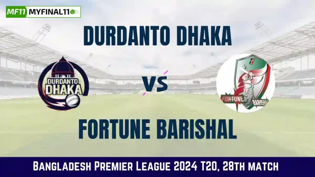 DD vs FBA Live Score, Durdanto Dhaka vs Fortune Barisal Live Cricket Score, 28th Match, Bangladesh Premier League 2024