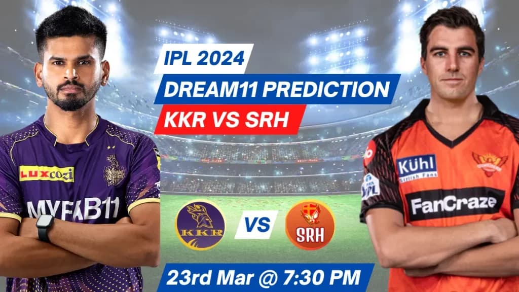 KKR vs SRH Dream11 Prediction, Pitch Report, Playing 11, IPL 2024, Match 3