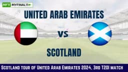 UAE vs SCO Live Score Scorecard, 3rd T20I Match, Scotland tour of United Arab Emirates Live Score: United Arab Emirates vs Scotland Live Cricket Score, Ball by Ball Commentary