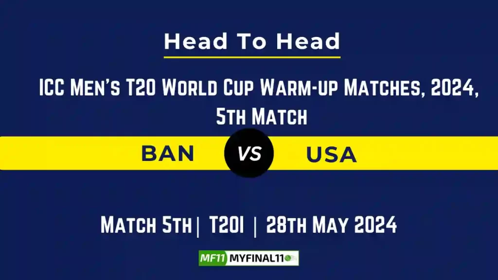 BAN vs USA player battle, Head to Head Stats, Records for ICC Men’s T20 World Cup 2024, 5th Warm-up Match