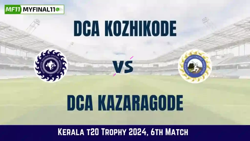 KOD vs KAG Live Score, DCA Kozhikode vs DCA Kazaragode Live Cricket Score, 6th Match, Kerala T20 Trophy, 2024
