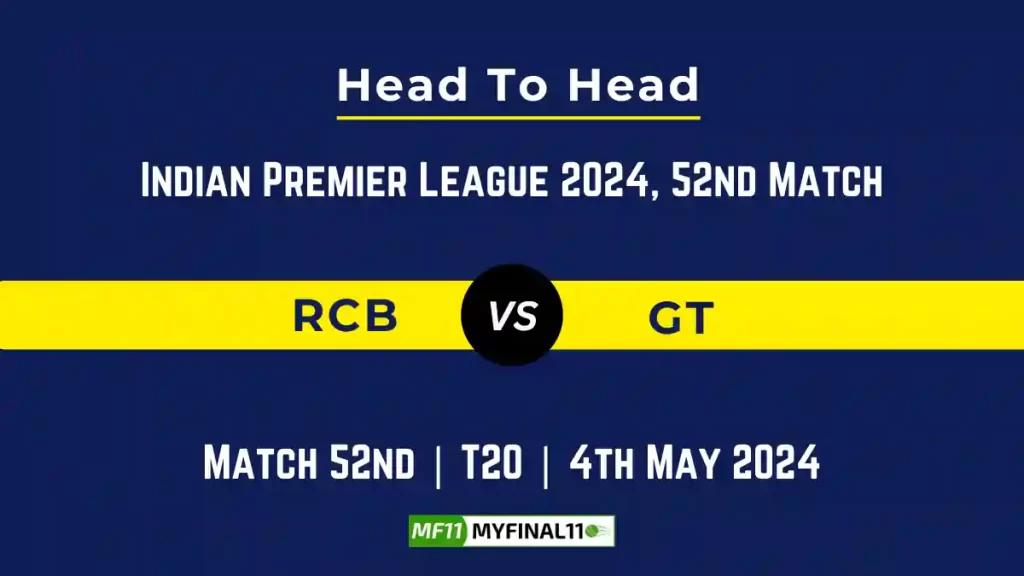 RCB vs GT Player Battle, Head to Head, Player Records Stats IPL 2024