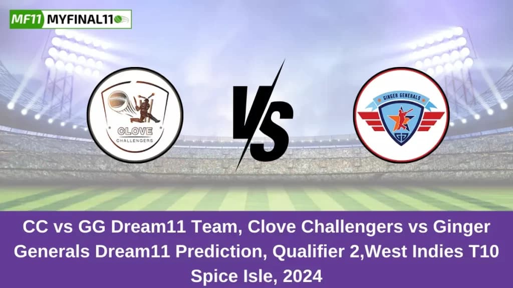 CC vs GG Dream11 Prediction, Fantasy Cricket Tips, Pitch Report, Player Stats, Qualifier 2 Match, West Indies T10 Spice Isle 2024