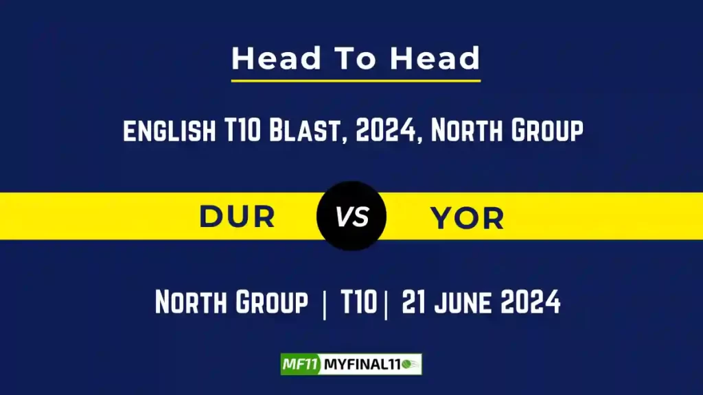 DUR vs YOR Player Battle, Head to Head Team Stats, Team Record – English T20 Blast