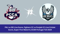 PNJ vs OEI Live Score, Fighters CC vs Punjab CC Live Cricket Score, Super Five-Match 9, ECSN Portugal T10 2024