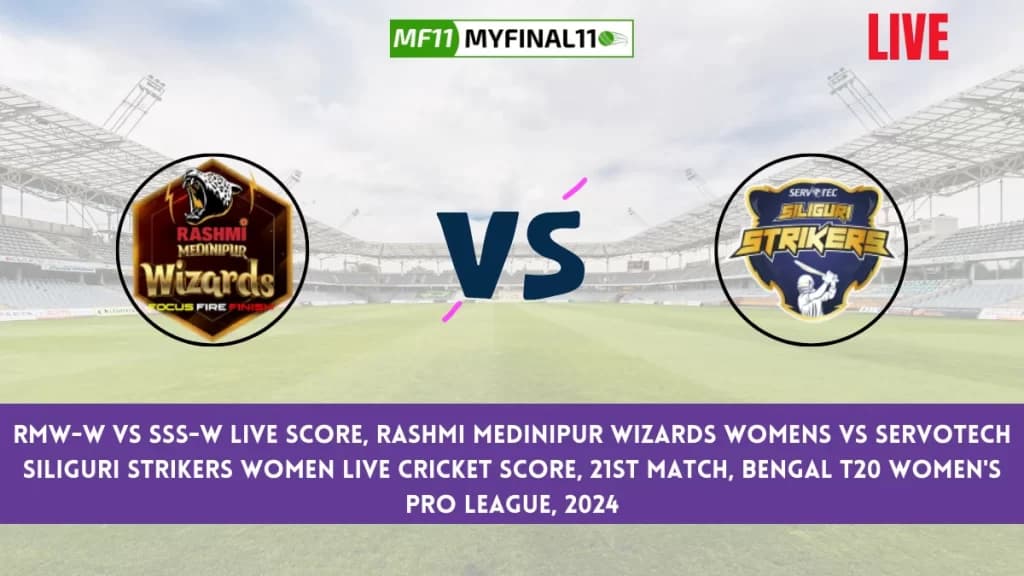 RMW-W vs SSS-W Live Score, Rashmi Medinipur Wizards Womens vs Servotech Siliguri Strikers Womens Live Cricket Score, 21st Match, Bengal T20 Women’s Pro League, 2024