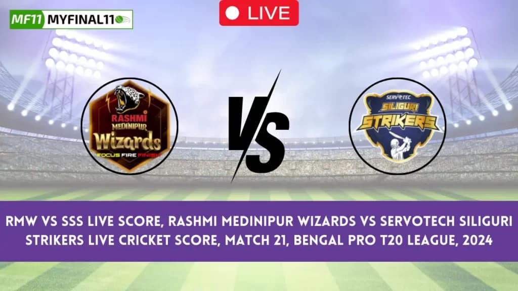RMW vs SSS Live Score, Rashmi Medinipur Wizards vs Murshidabd Kings Live Cricket Score & Ball by Ball Commentray, Bengal Pro T20 League (20th June 2024)