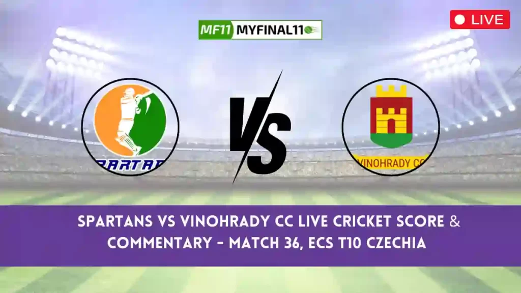 SPT vs VCC Live Score, Scorecard, Spartans vs Vinohrady CC Live Cricket Score – Match 36, ECS T10 Czechia 2024