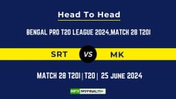 SRT vs MK Player Battle, Head to Head Team Stats, Team Record – Bengal Pro T20 League, 2024