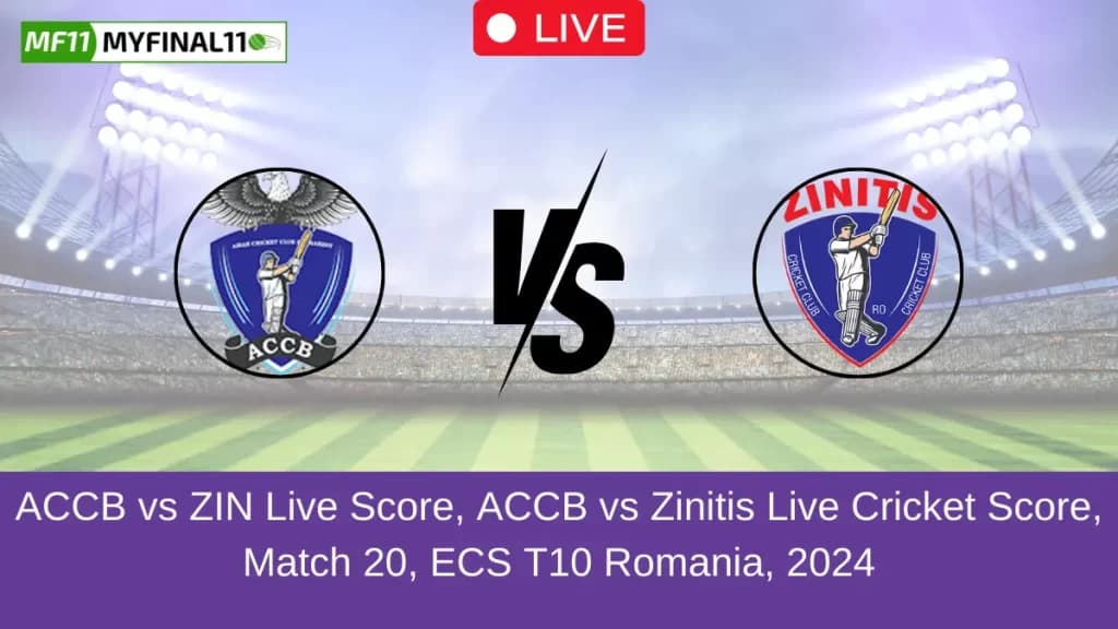 ACCB vs ZIN Live Score, Scorecard, ACCB vs Zinitis – Match 20, ECS T10 Romania, 2024
