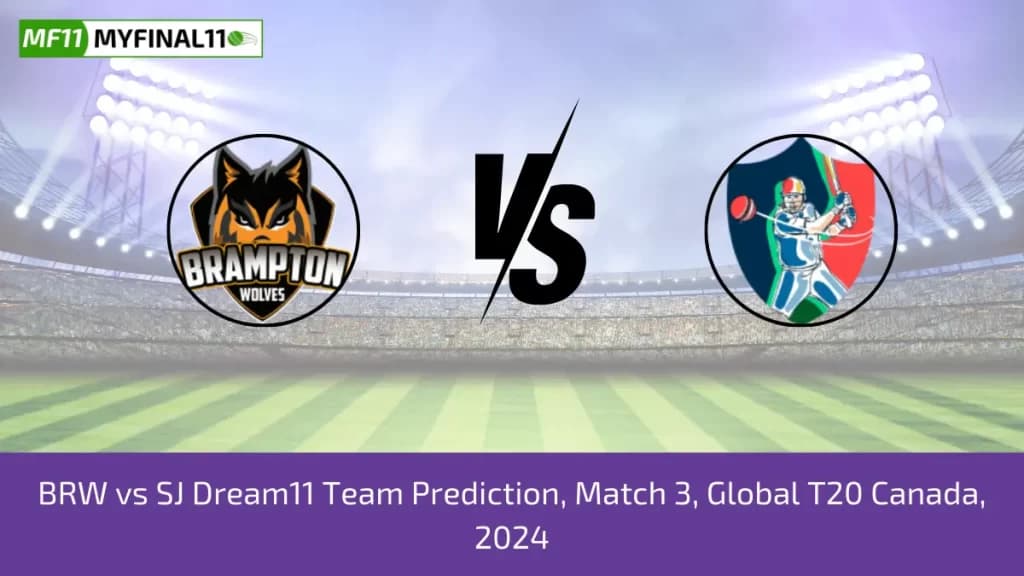 BRW vs SJ Dream11 Prediction Today 3rd Match GT20 Canada, Pitch Report, & Player Stats 2024