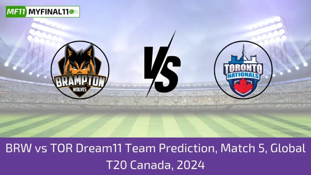 BRW vs TOR Dream11 Prediction Today: 5th Match, Pitch Report, and Player Stats | GT20 Canada, 2024