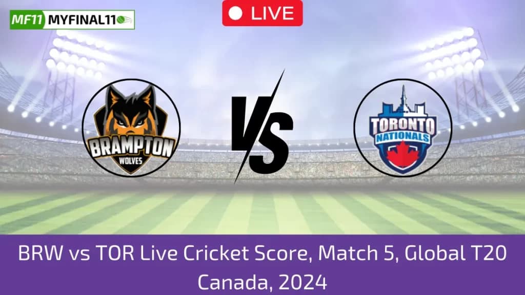 BRW vs TOR Live Score, Scorecard, Brampton Wolves vs Toronto Nationals – GT20 Canada, 5th Match 2024