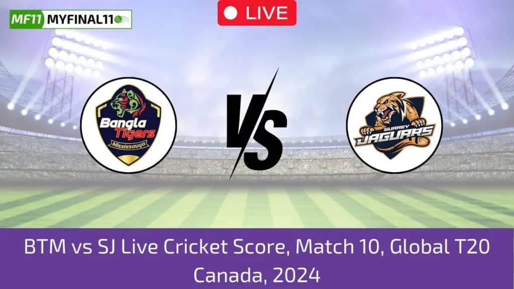 BTM vs SJ Live Score, Scorecard, Bangla Tigers Mississauga vs Surrey Jaguars – GT20 Canada, 10th Match 2024