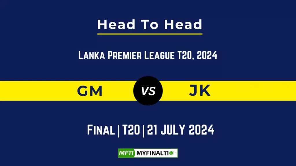 GM vs JK Player Battle, Head to Head Team Stats, Player Record – Lanka Premier League, 2024