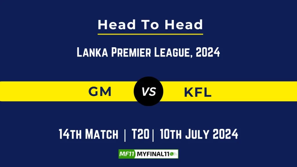 GM vs KFL Player Battle Head to Head Player Stats/Record, Lanka Premier League, 2024 – 14th Match