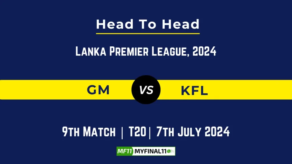GM vs KFL Player Battle Head to Head Player Stats/Record, Lanka Premier League, 2024 – 9th Match