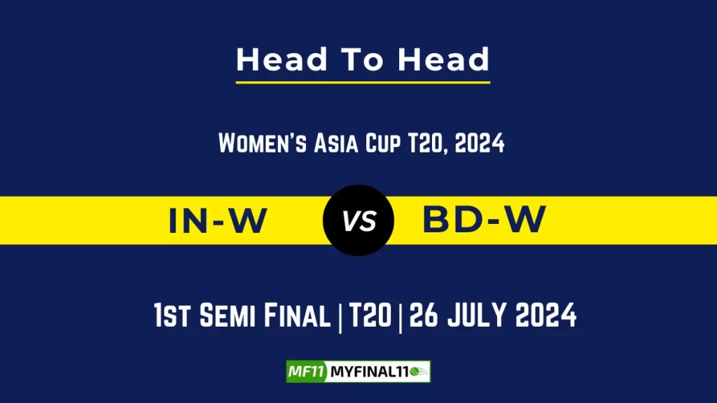 IN-W vs BD-W Player Battle, Head to Head Team Stats, Player Record – Women’s T20 Asia Trophy, 2024