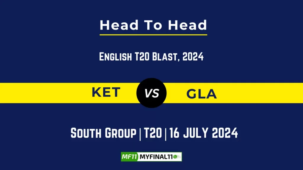 KET vs GLA Player Battle Head to Head Player Stats/Record, English T20 Blast 2024 – 112nd Match