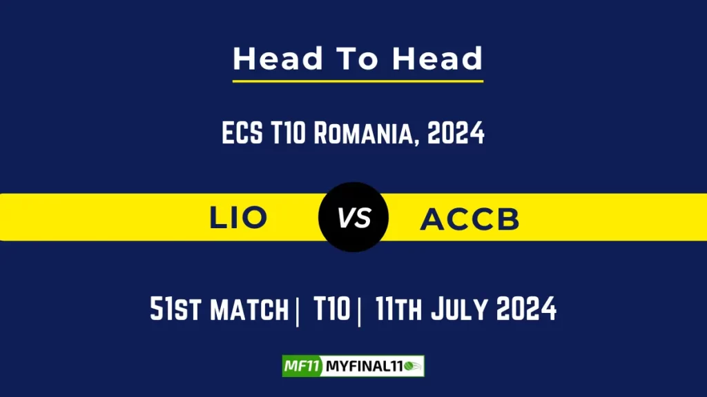 LIO vs ACCB Player Battle Head to Head Player Stats/Record, ECS T10 Romania, 2024 – 51s Match