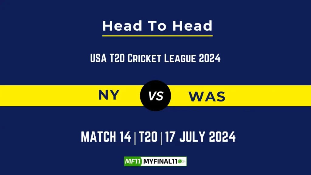 NY vs WAS Player Battle Head to Head Player Stats/Record, USA T20 Cricket League 2024 – 14th Match