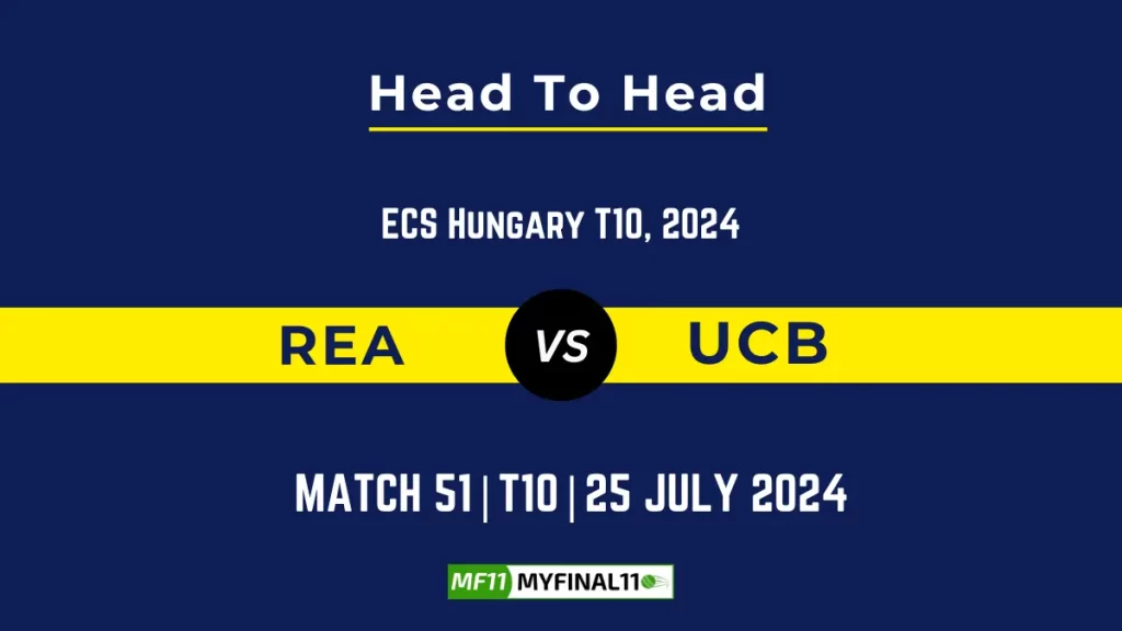 REA vs UCB Player Battle Head to Head Player Stats/Record, ECS T10 Hungary 2024 – 51st Match