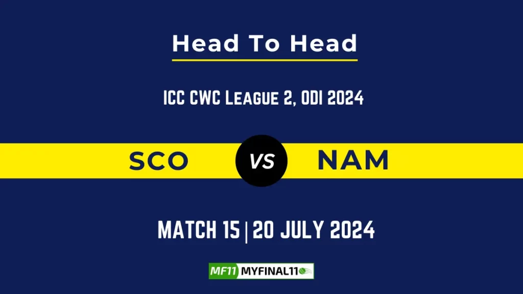 SCO vs NAM Player Battle Head to Head Player Stats/Record, ICC CWC League 2 ODI 2024 – 15th Match
