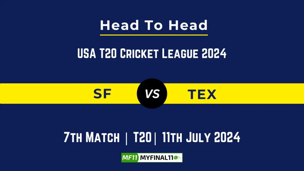 SF vs TEX Player Battle Head to Head Player Stats/Record, USA T20 Cricket League 2024 – 7th Match