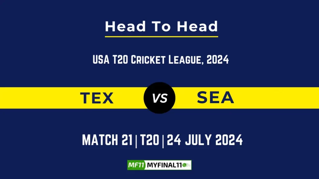 TEX vs SEO Player Battle, Head to Head Team Stats, Player Record – USA T20 Cricket League, 2024
