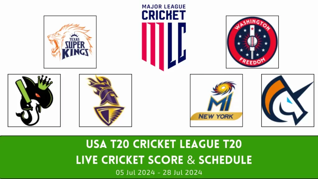 USA T20 Cricket League 2024: Get USA T20 Live Score, Shedule, Matches, results, points table