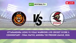 UTL vs VZW Live Score, Scorecard, Uttarandhra Lions vs Vizag Warriors – Final Match, Andhra T20 Premier League, 2024