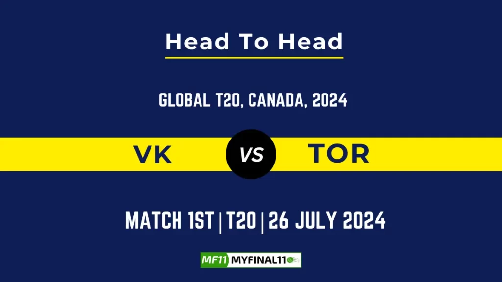 VK vs TOR Player Battle, Head to Head Team Stats, Player Record – GT20 Canada, 2024