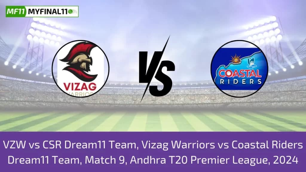 VZW vs CSR Dream11 Prediction, Pitch Report, Player Stats, Match 9, Andhra Premier League 2024
