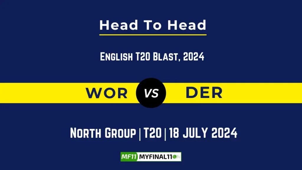 WOR vs DER Player Battle Head to Head Player Stats/Record, English T20 Blast 2024 – 114th Match