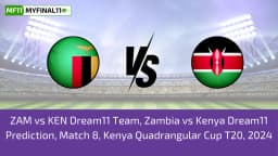 ZAM vs KEN Dream11 Prediction Today Match, Dream11 Team Today, Fantasy Cricket Tips, Pitch Report, & Player Stats, Kenya Quadrangular Cup, 2024, Match 8