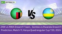 ZAM vs RWA Dream11 Prediction Today Match, Dream11 Team Today, Fantasy Cricket Tips, Pitch Report, & Player Stats, Kenya Quadrangular Cup, 2024, Match 11