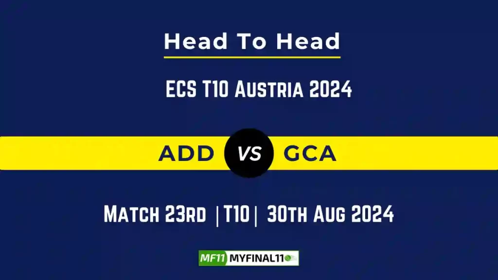 ADD vs GCA Player Battle, Head to Head Team Stats, Team Record – ECS T10 Austria 2024