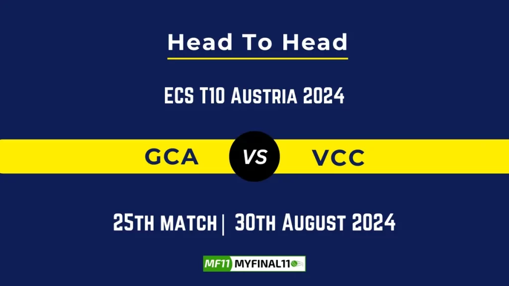 GCA vs VCC Player Battle, Head to Head Team Stats, Team Record – ECS T10 Austria 2024