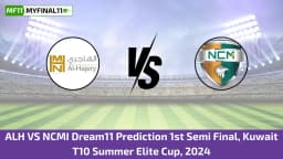 ALH vs NCMI Dream11 Prediction Today: 1st Semi Final Pitch Report, and Player Stats | Kuwait T10 Summer Elite Cup