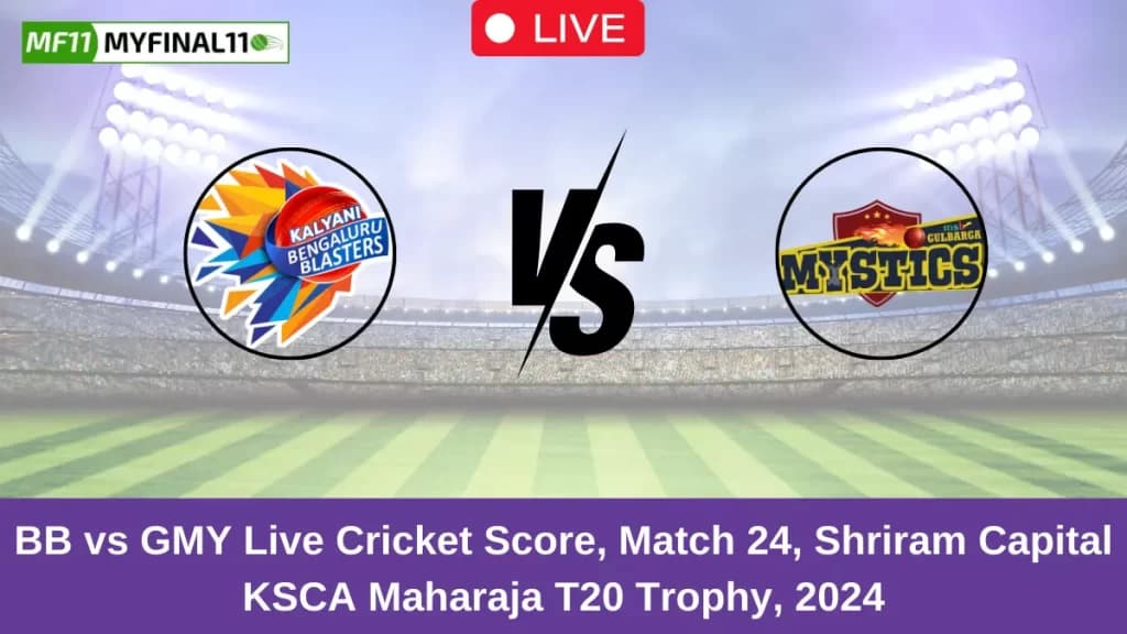 BB vs GMY Live Score: Scorecard, Ball by Ball Commentary – Match 24, Maharaja T20 Trophy