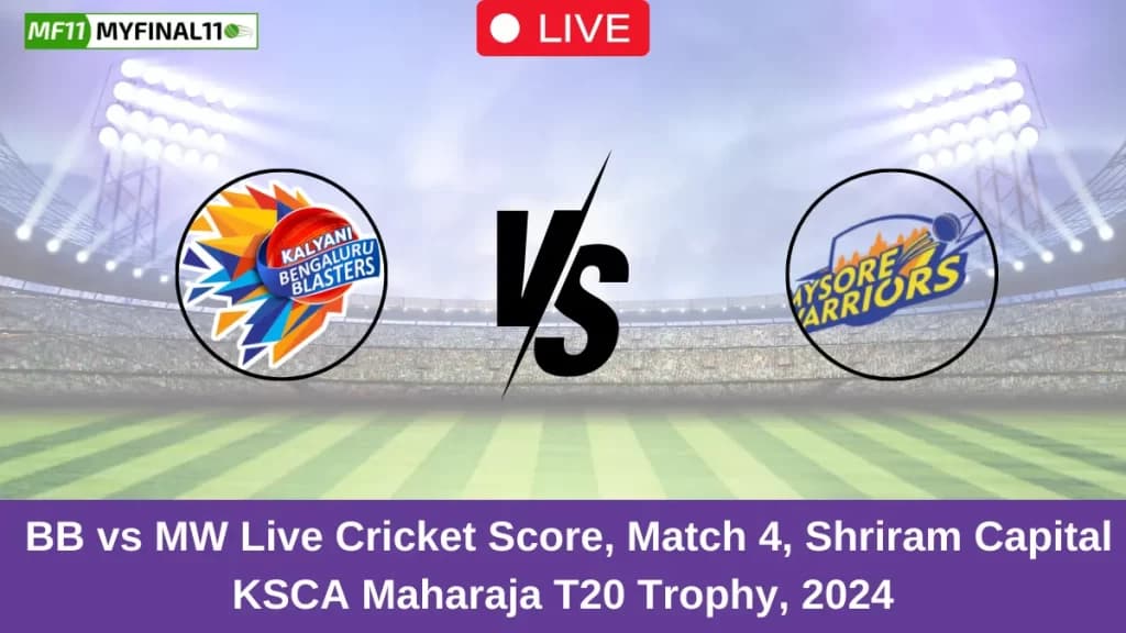 BB vs MW Live Score: Scorecard, Ball by Ball Commentary – Match 4, Maharaja T20 Trophy, 2024