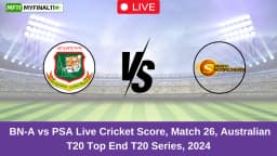 BN-A vs PSA Live Score: Scorecard, Ball by Ball Commentary – Match 26, Top End T20 Series 2024