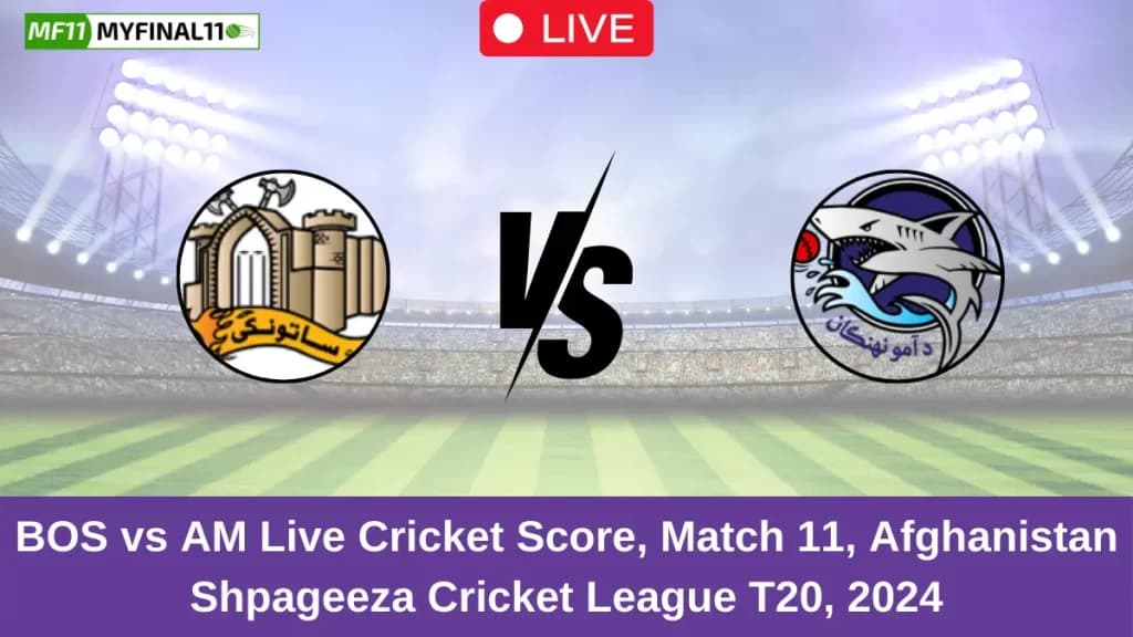 BOS vs AM Live Score: Scorecard, Commentary – Match 11, Shpageeza Cricket League 2024