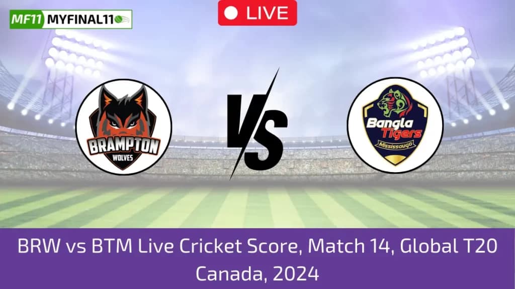 BRW vs BTM Live Score: Scorecard, Ball by Ball Commentary – Match 14, Global T20 Canada, 2024