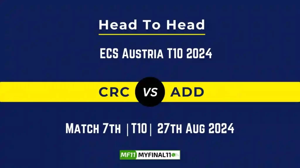 CRC vs ADD Player Battle, Head to Head Team Stats, Team Record – ECS T10 Austria, 2024