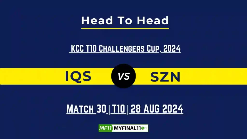 IQS vs SZN Player Battle, Head to Head Team Stats, Team Record – KCC T10 Challengers Cup 2024